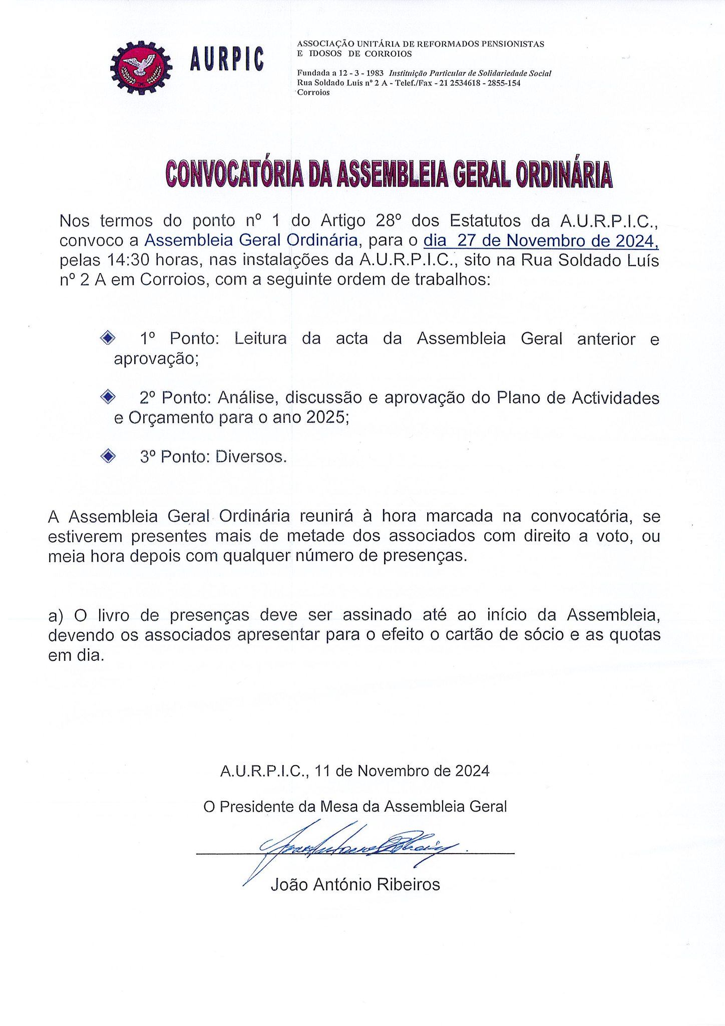 convocatória